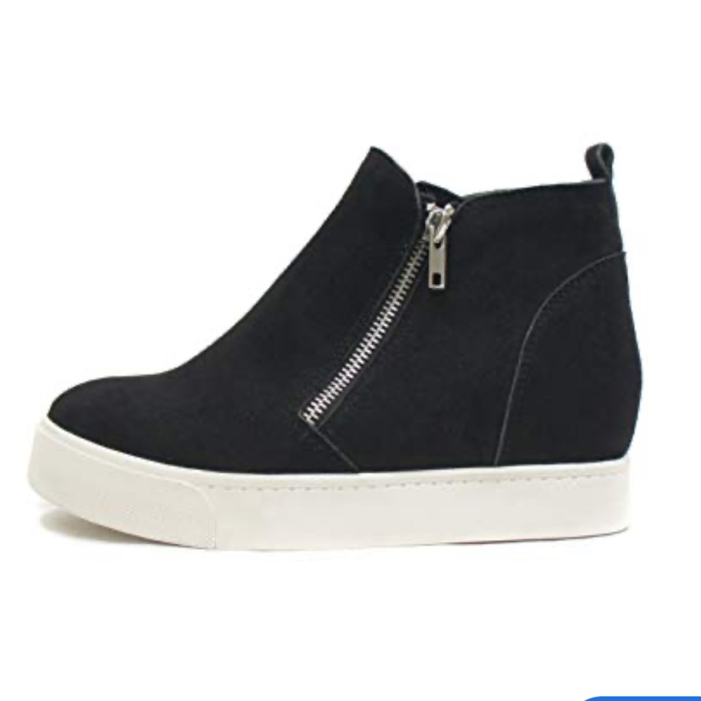 Soda Womens Taylor Nubuck High Top Slip On Wedge Sneakers Size 8.5